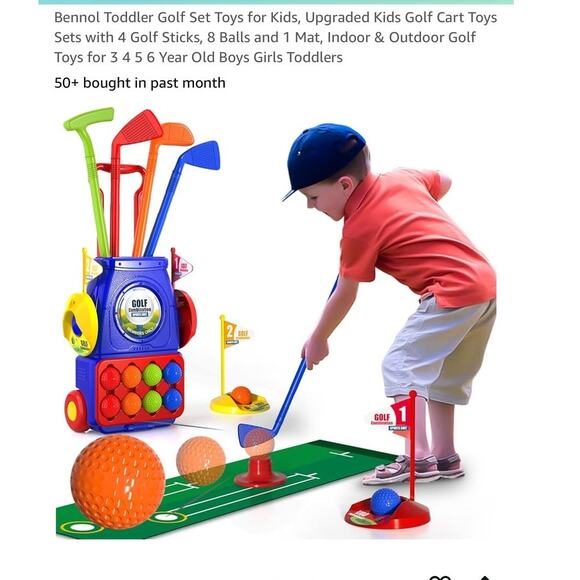 Toddler Golf Tournament Set Kids Golf Cart Toys - Picture 4 of 9